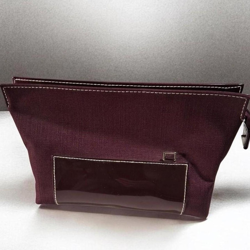 Womens Estee Lauder purple/ cranberry color makeup bag new beautiful color